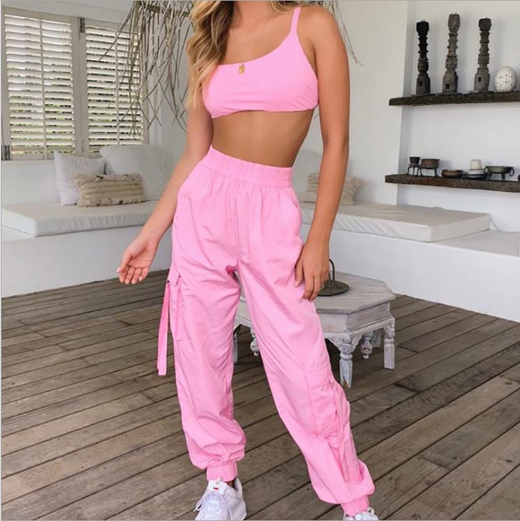 Women Suits Set Summer Sling Slim Tops Sexy Loose Women's Motorcycle clothing Sling+long Pants 2 Piece Suits, Black
Women Suits Set Summer Sling Slim Tops Sexy Loose Women's Motorcycle clothing Sling+long Pants 2 Piece Suits, Black