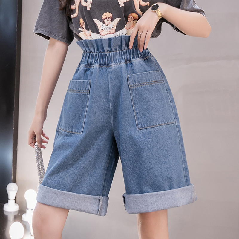 Women Jeans Elastic High Waist Denim Pants Knee Length Wide Leg Pants Plus Size Loose Half Softener Jeans Trousers -5XL, As pic
Women Jeans Elastic High Waist Denim Pants Knee Length Wide Leg Pants Plus Size Loose Half Softener Jeans Trousers -5XL, As pic