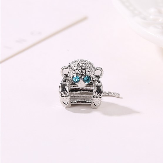 Fits Bracelets 20Pcs Cartoon Monkey Silver Charm Bead Loose Beads For Wholesale Diy European Sterling Jewelry Marking Charm Women