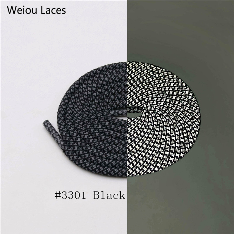 Weiou 5mm Round 3M Laces Safty Reflective Bootlace Night Running Shoelaces Walk Shoestrings For Basketball Shoes