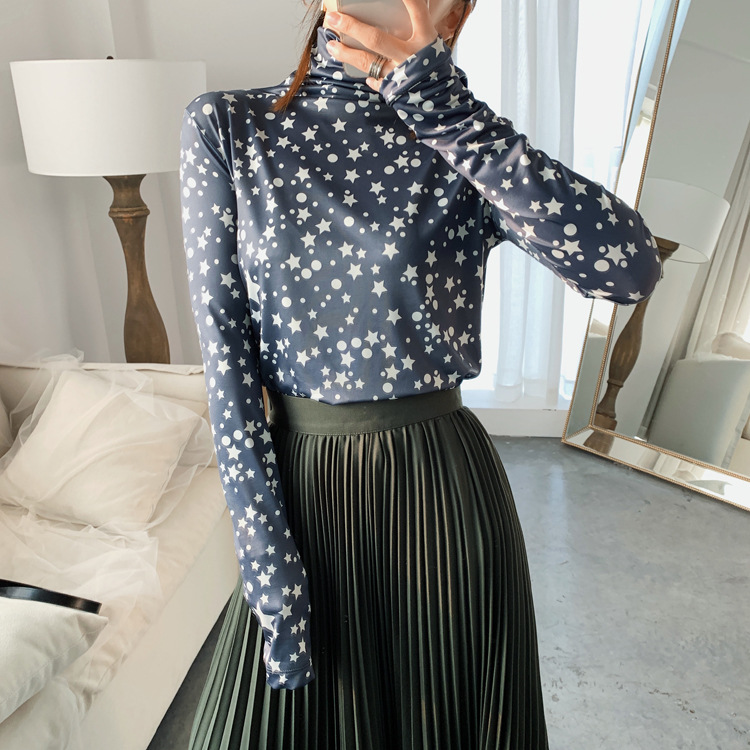 Women Sweater 2019 New Star Print Long Sleeve High Lapel Top Fashion Joker Slim Shirt, Starry sky
Women Sweater 2019 New Star Print Long Sleeve High Lapel Top Fashion Joker Slim Shirt, Starry sky