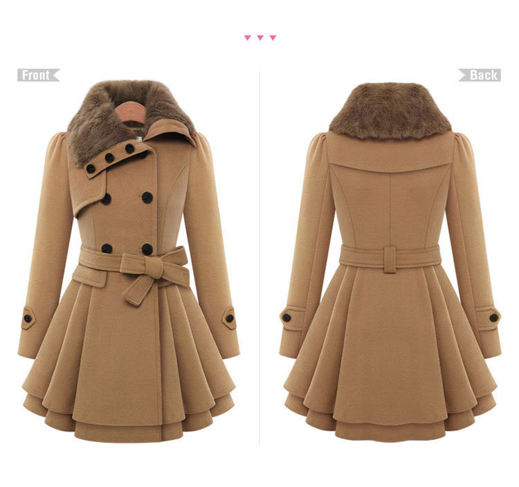 2018 Fashion Womens Slim Trench Coats Lady Fur Collar Peacoat Winter Woolen Coat Jackets Outwear 2018 New Style European And Ame, Black 
2018 Fashion Womens Slim Trench Coats Lady Fur Collar Peacoat Winter Woolen Coat Jackets Outwear 2018 New Style European And Ame, Black