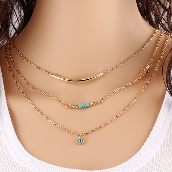 6 Styles Womens Fashion Jewelry Necklace Elegant Multi layer Moon Star Charms Gold Chain Pendant Necklace Jewelry Gift