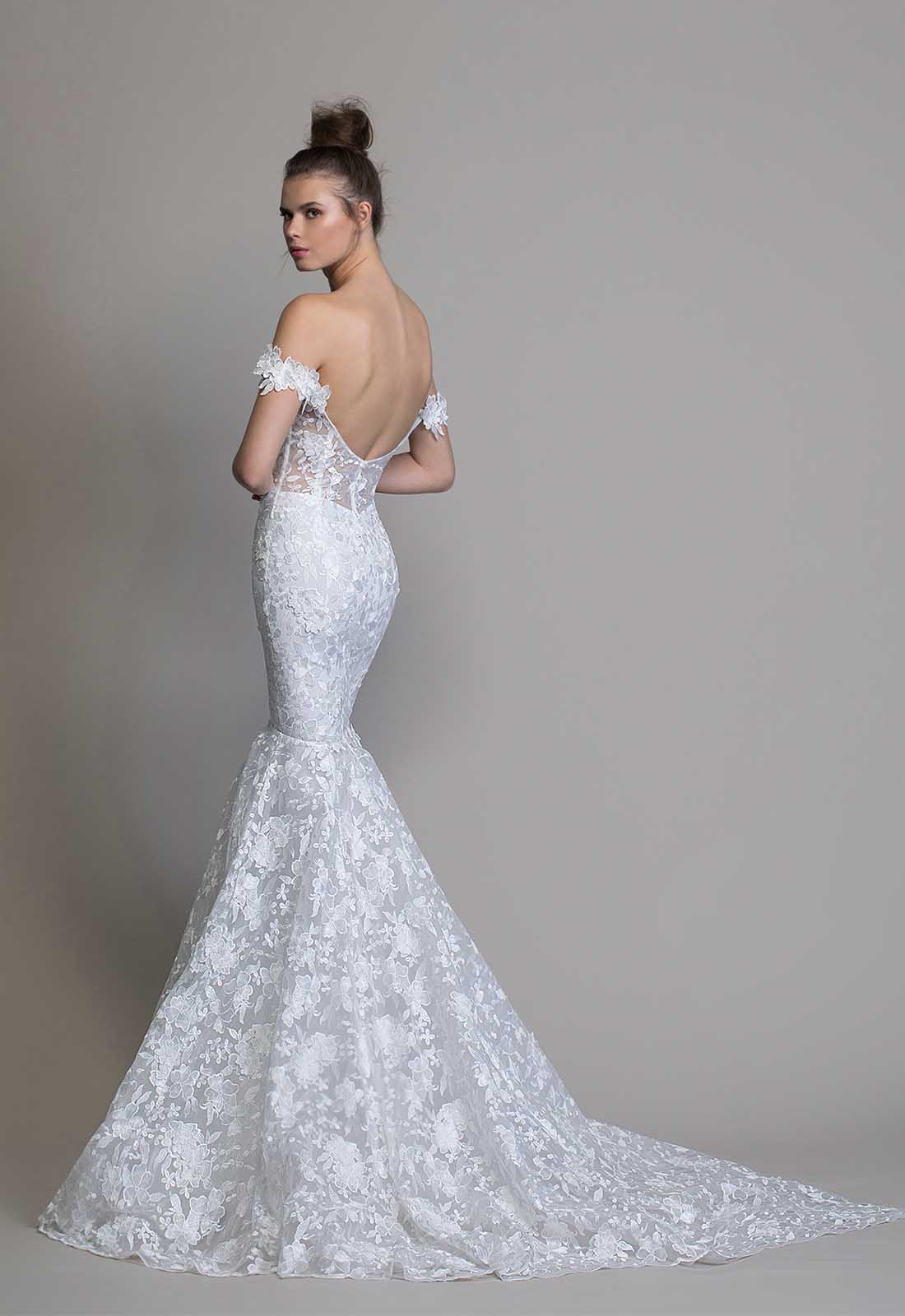 high fashion white mermaid dresses vestidos de novia lace backless bridal pnina tornai off shoulder beach wedding gowns