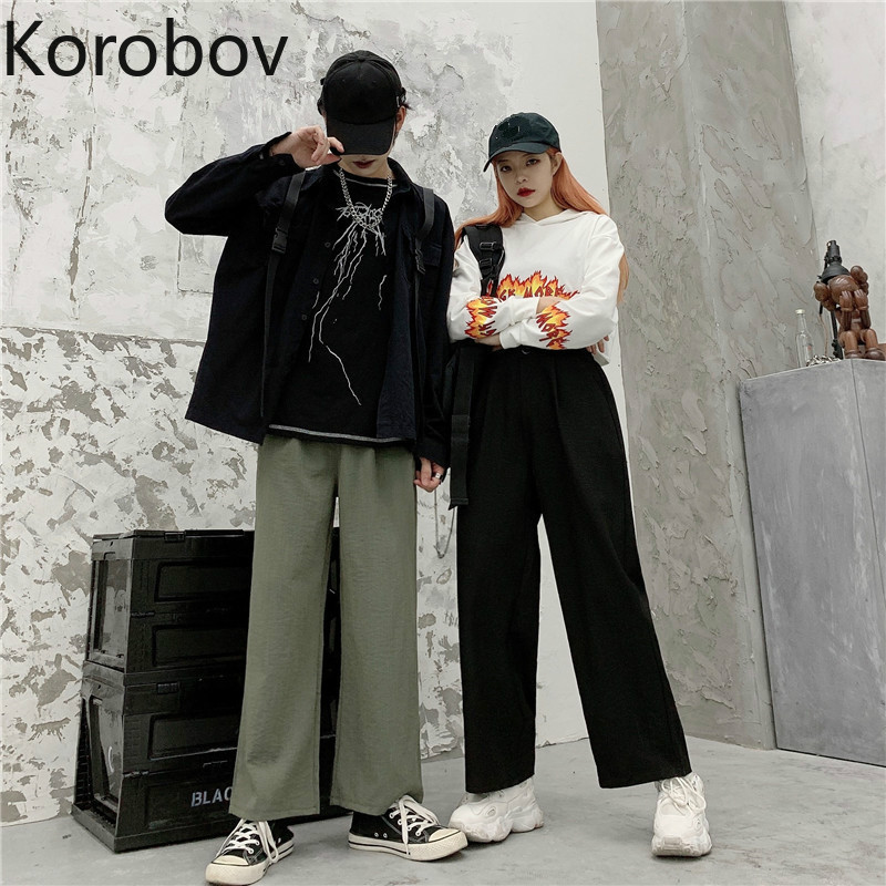 Korobov Korean Ins High Waist Hip Wide Leg Pants Solid Unisex Loose Causal Summer 2020 New Simple Trousers Lovers, Orange
Korobov Korean Ins High Waist Hip Wide Leg Pants Solid Unisex Loose Causal Summer 2020 New Simple Trousers Lovers, Orange