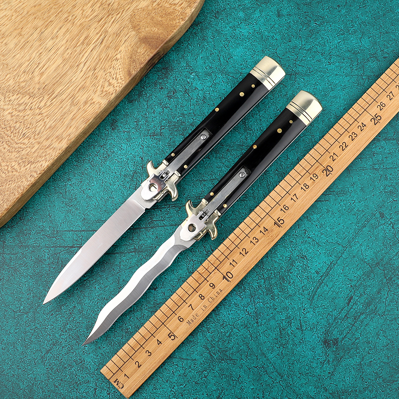 OEM mafia plus 9 inch leverletto D2 wave snake blade Natural Horn handle pocket ITA knife auto knife folding camping knives 1pcs
OEM mafia plus 9 inch leverletto D2 wave snake blade Natural Horn handle pocket ITA knife auto knife folding camping knives 1pcs