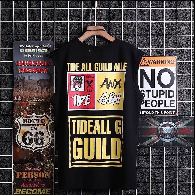 Hip Hop Tank Tops For Men Casual Summer Letter Print Sleeveless Shirts Male Clothing Fitness Sportwear Tank Tops Funny Tanks