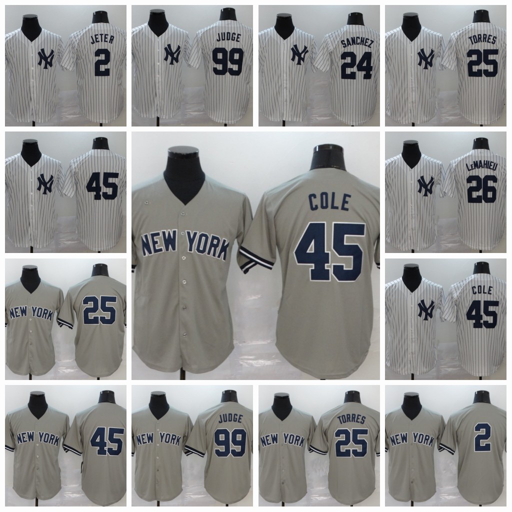 99 Aaron Judge 45 Gerrit Cole 25 Gleyber Torres 26 DJ LeMahieu 24 Gary Sanchez 2 Derek Jeter Jersey In Stock, Grey with name youth s-3xl
99 Aaron Judge 45 Gerrit Cole 25 Gleyber Torres 26 DJ LeMahieu 24 Gary Sanchez 2 Derek Jeter Jersey In Stock, Grey with name youth s-3xl