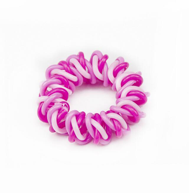 Women Girls Colorful Rainbow Spiral Hair Ties Rope Telephone Wire Plastic No Crease Coil Thickened Scrunchies Free Shipping
