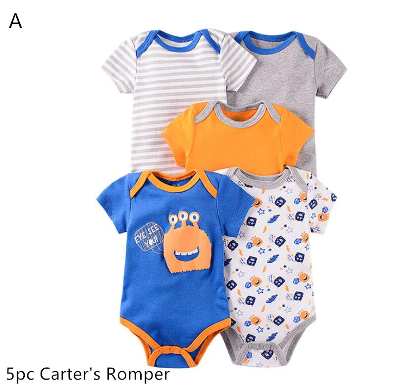 Baby 100% Cotton Short Sleeve Cartoon 5-piece Carter Romper Infant Soft Cotton Knit Bodysuit Girls Boys Jumpsuit CXD 003
Baby 100% Cotton Short Sleeve Cartoon 5-piece Carter Romper Infant Soft Cotton Knit Bodysuit Girls Boys Jumpsuit CXD 003