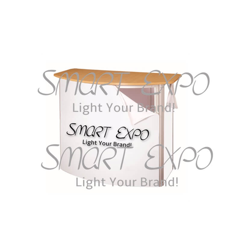 Gear-folding Fabric Promotion Easy Counter for Trade Show with Folding Gear Structure HDF Table Top and Shelves Tension Fabric Print Graphic
Gear-folding Fabric Promotion Easy Counter for Trade Show with Folding Gear Structure HDF Table Top and Shelves Tension Fabric Print Graphic
