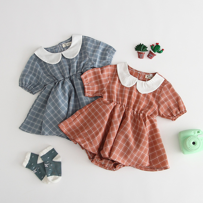baby kids designer clothes romper Summer Short Sleeve Pet Pan Collar Plaid Print Romper Clothes 100% cotton girl kid rompers 0-2T, As picture
baby kids designer clothes romper Summer Short Sleeve Pet Pan Collar Plaid Print Romper Clothes 100% cotton girl kid rompers 0-2T, As picture