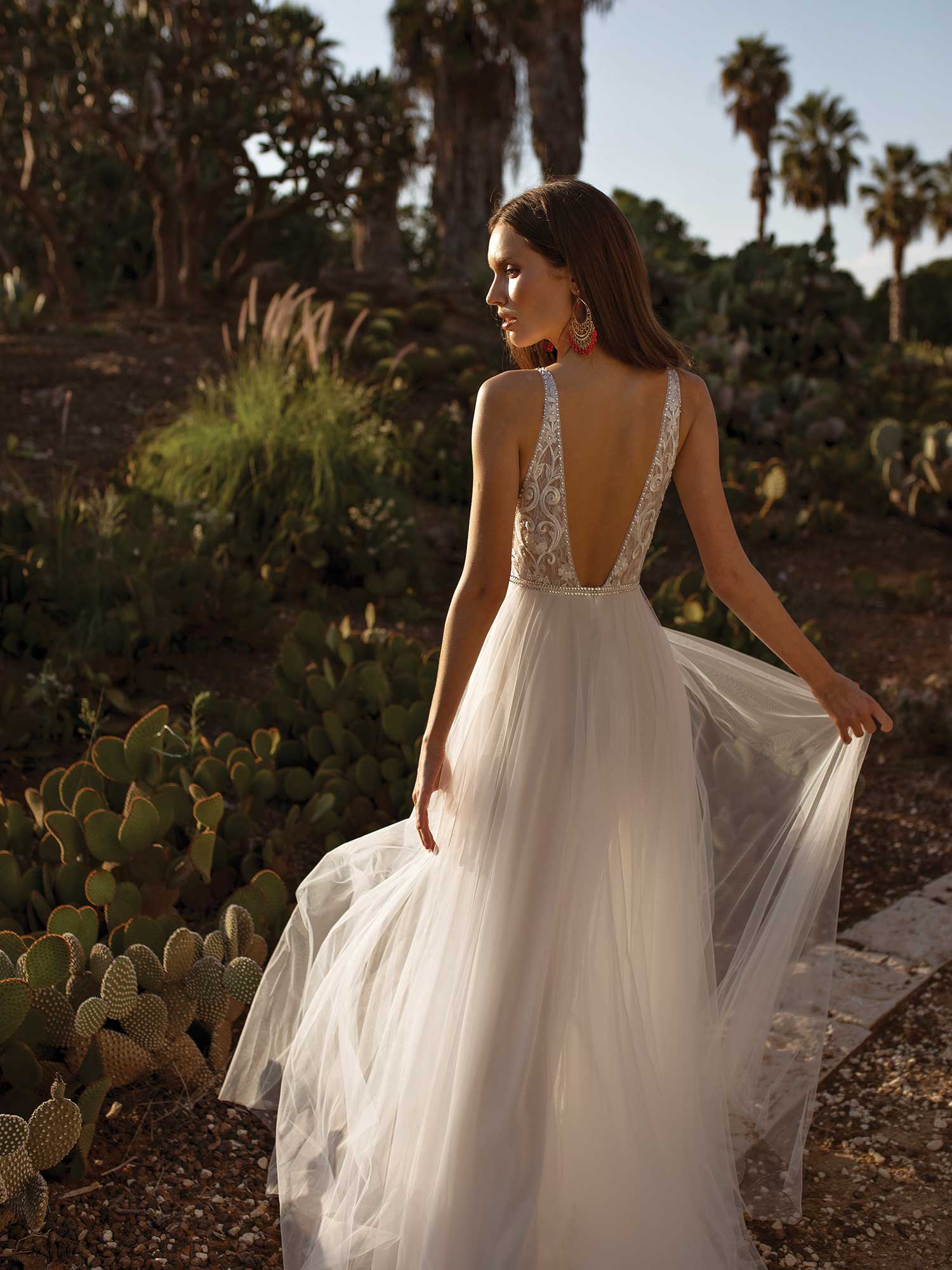 asaf dadush boho wedding dresses high split lace applique beads a line bohemian wedding dress deep v neck backless robes de marie