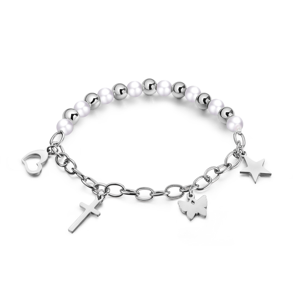 Charm Butterfly Star Cross Heart Shape chain Bracelets Stainless Steel Titanium Steel 14K Gold Plated Women Girl's Gift Jewelry
