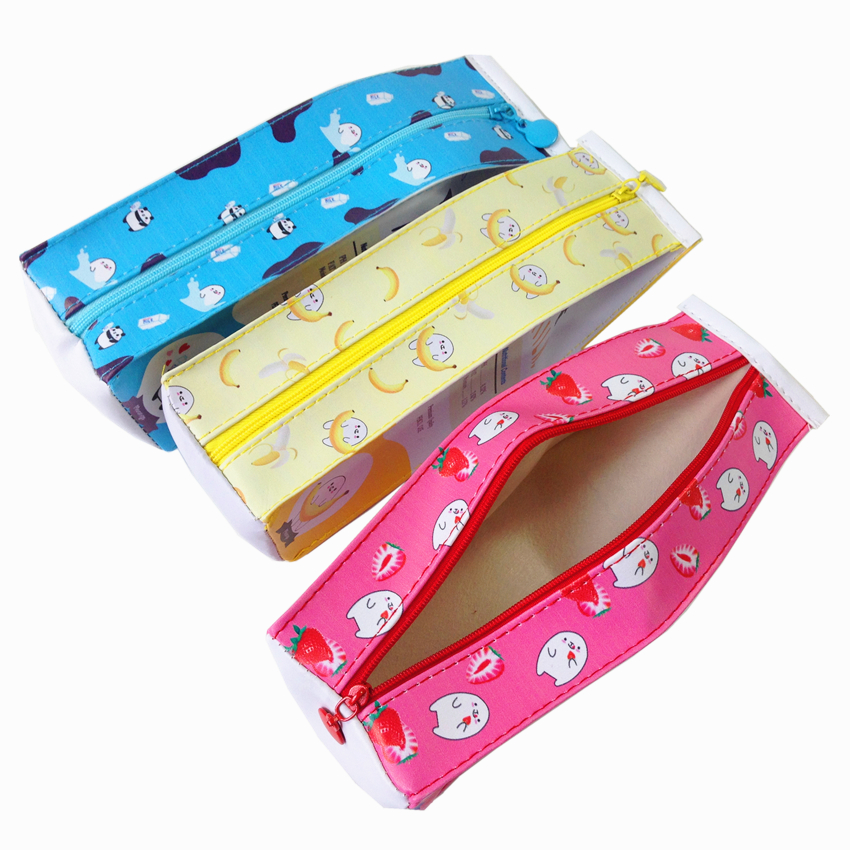10pcslot Kawaii milk box design Large capacity Waterproof PU Pencil Case Novetly pencil bag Cosmetic bag Nice gift for kids17970286