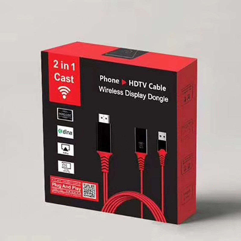 2 in 1 Cast Phone HDTV Cable Wireless Display dongle HDMI Male HDTV Adapter Cable HDTV Adapter Converter Support 1080P for ios Android
2 in 1 Cast Phone HDTV Cable Wireless Display dongle HDMI Male HDTV Adapter Cable HDTV Adapter Converter Support 1080P for ios Android