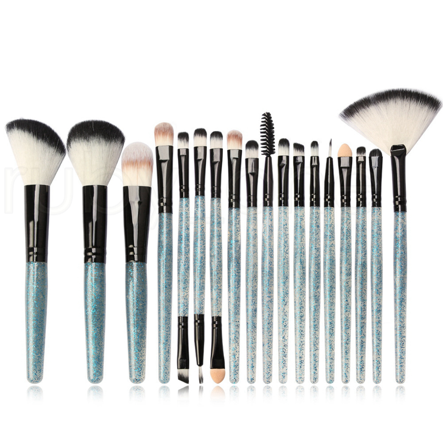 Shiny Makeup Brush Set Professional Glitter Powder Eyeliner Eyelash Lip Foundation Brushes Set Make Up Tool Kit 18Pcs/set Juego De Brochas De Maquilla