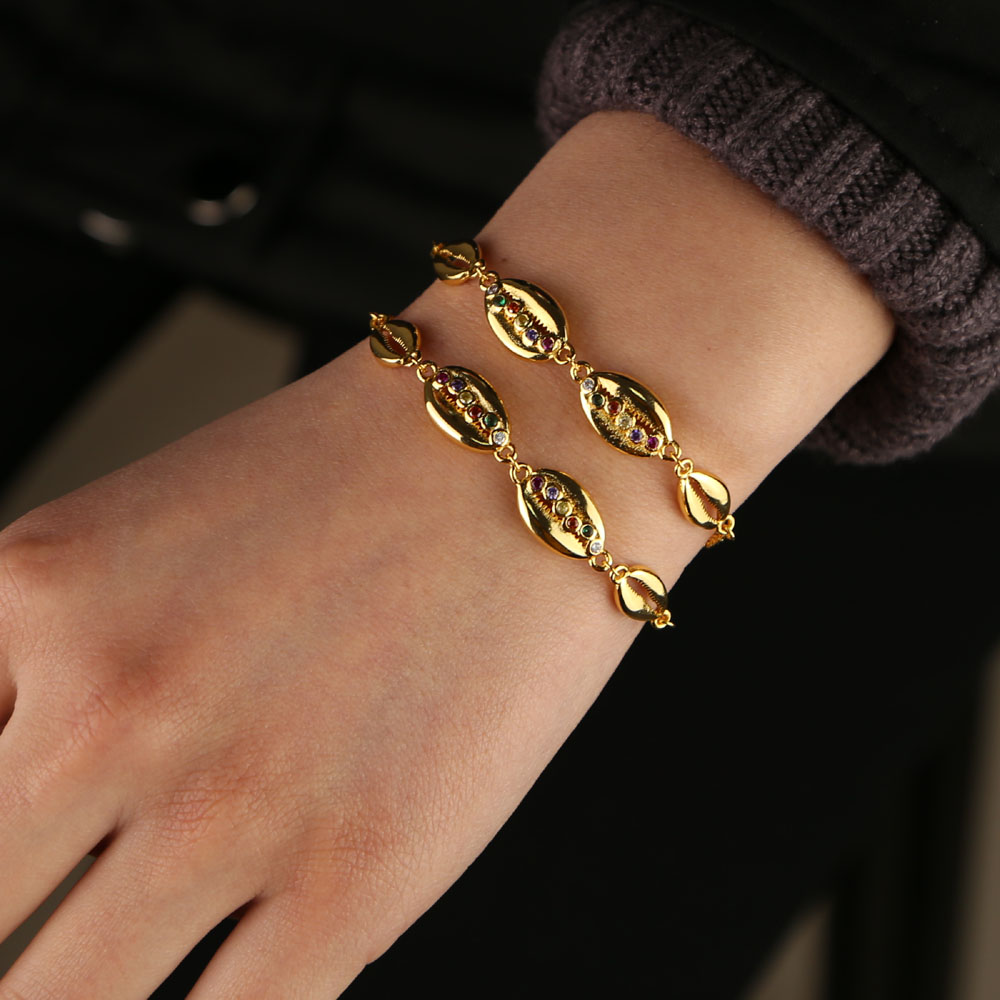 Big sale summer new arrived jewelry extend chain sea shell charm link chain bracelet necklace set