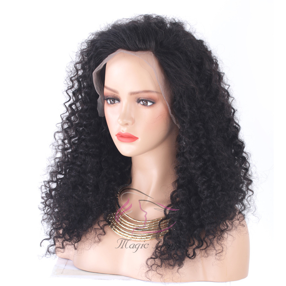 4x4 Lace Closure Human Hair Wigs Natural Color Deep Curly Brazilian Human Hair Wigs 130% Density 150% Density