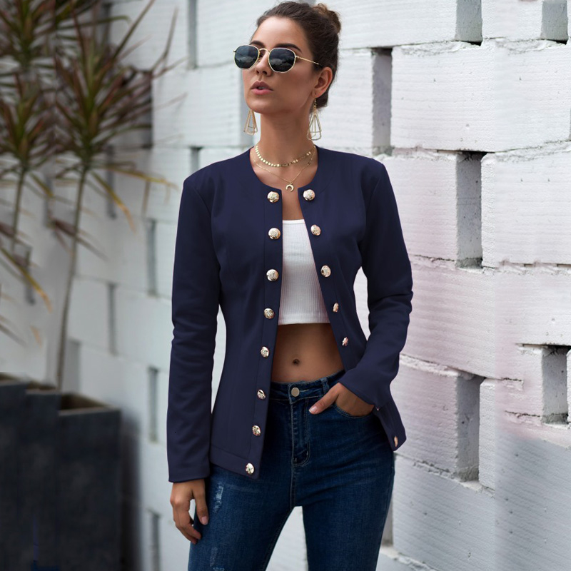 Red Casual Long Sleeve Blazer Jacket Women's Work Office Outerwear Spandex Slim Fit Button Closure V-Neck