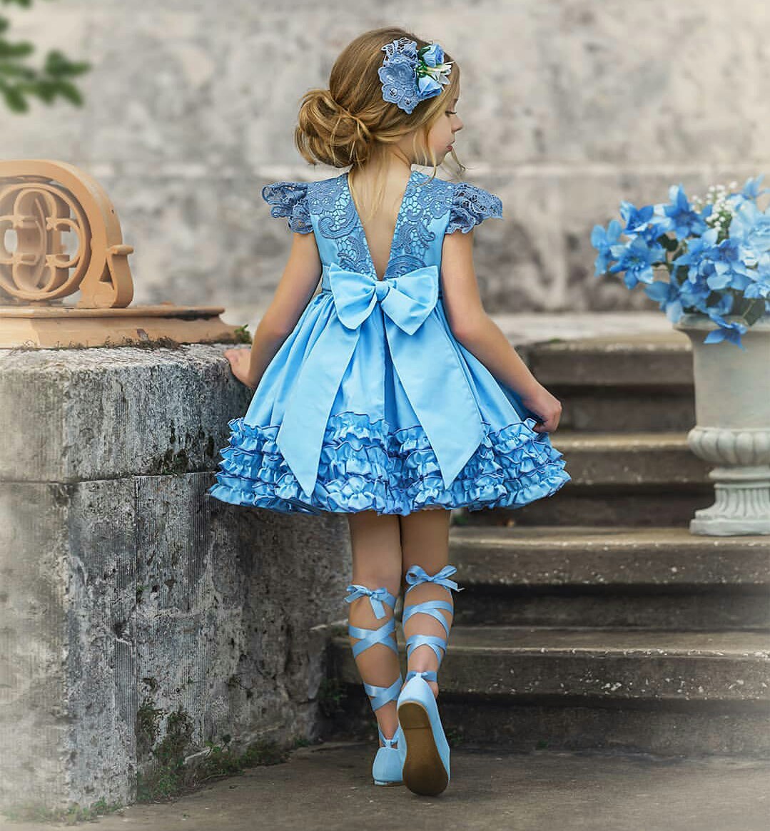 blue pageant gowns jewel sleeveless appliqued lace hand made flower girl flower girl dress tiered custom made hot sell birthday gowns