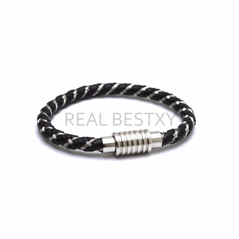 5pcs/lot New popular stainless steel leather wire bracelet Personality men's leather woven bracelet jewelry
5pcs/lot New popular stainless steel leather wire bracelet Personality men's leather woven bracelet jewelry