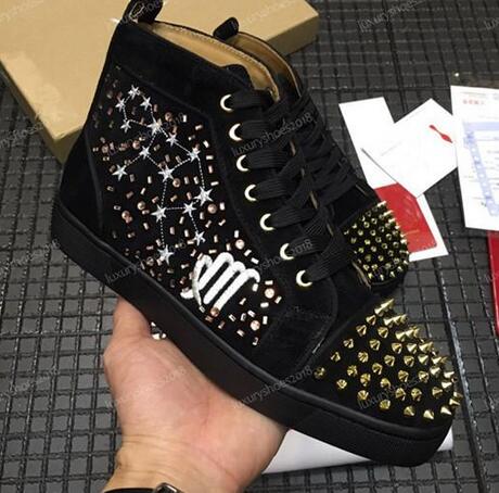 2019 New Designer Red Bottoms Casual Shoes Slip-on Roller Boat Mens Women Suede Spike Crystal Leather Sport Sneakers, 22
2019 New Designer Red Bottoms Casual Shoes Slip-on Roller Boat Mens Women Suede Spike Crystal Leather Sport Sneakers, 22