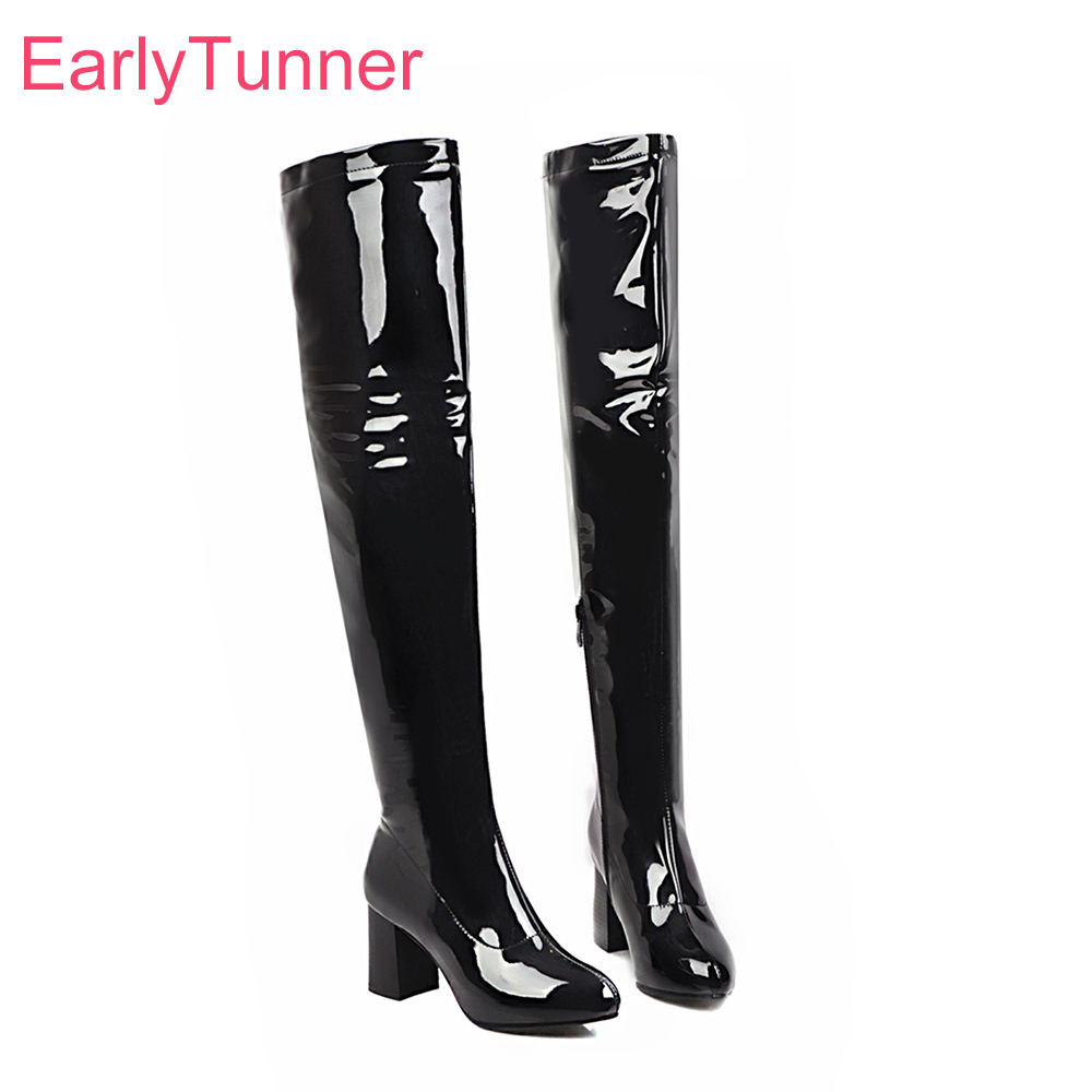 2019 Winter New Glamour Black White Women Thigh High Glossy Boots High Heels Lady Shoes ES756 Plus Big Size 10 43 45 48
2019 Winter New Glamour Black White Women Thigh High Glossy Boots High Heels Lady Shoes ES756 Plus Big Size 10 43 45 48