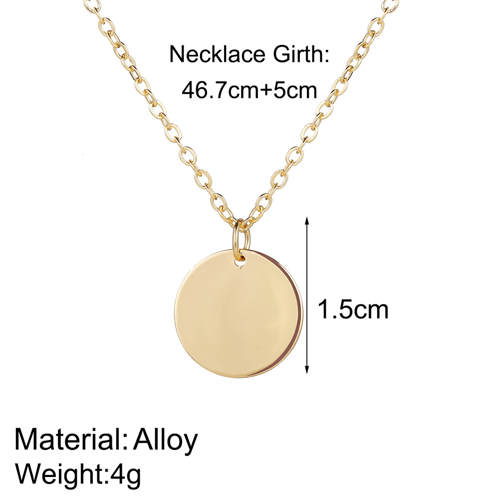 2024 New Fashion Stainless Steel Necklace Round Circle Pendant For Women Elegant Gold Silver Necklace Wedding Jewelry Wholesale Mother Gift