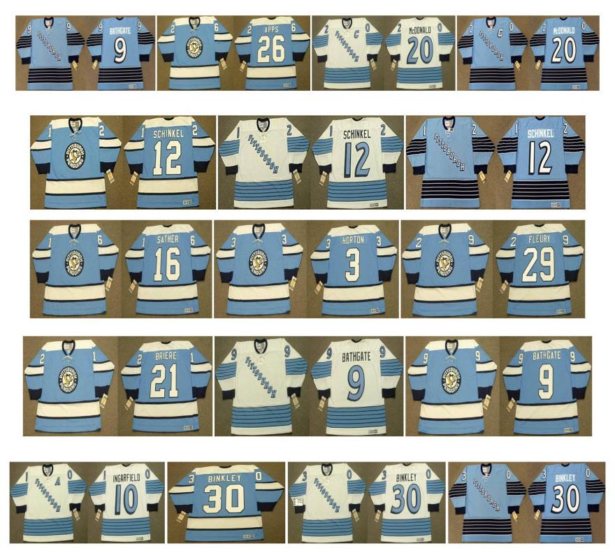 

Vintage Pittsburgh Penguins Jerseys 33 MARTY McSORLEY 20 LUC ROBITAILLE 9 BATHGATE 10 Earl Ingarfield 2 LEO BOIVIN 30 LES BINKLEY CCM Hockey, As pic