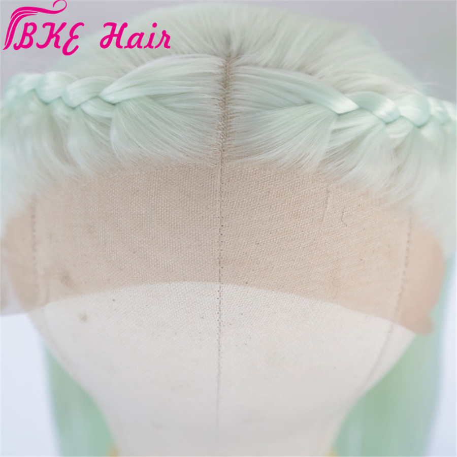 High Temperature Glueless light Blue Wig Long Silky Straight Wigs Synthetic Lace Front Wig Middle Part Lace Wigs for Women
