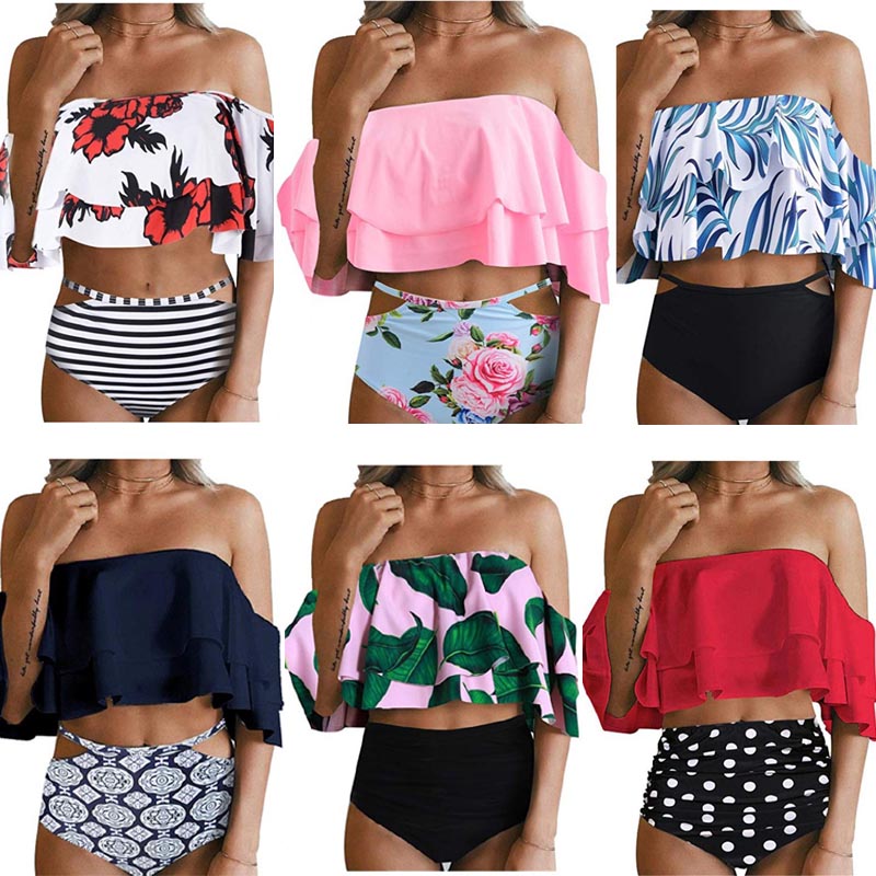 NEW Women BIKINI Two Pieces Leaf Polka Dots Flower Print Ruffles Swimsuit Summer beach swimwear for women bikini lady swimsuit, As picture
NEW Women BIKINI Two Pieces Leaf Polka Dots Flower Print Ruffles Swimsuit Summer beach swimwear for women bikini lady swimsuit, As picture