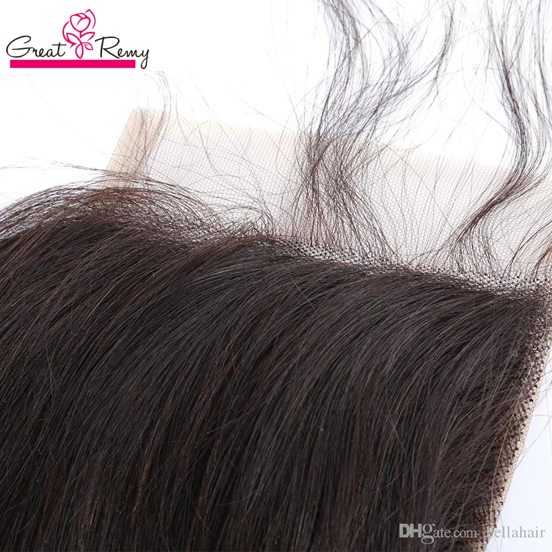 Real Swiss Top Closure Hairpieces Silky StraightTransparent Pre-Plucked Unprocessed Peruvian Virgin Human Hair Lace Closures 4x4 5x5 6x6 Greatremy