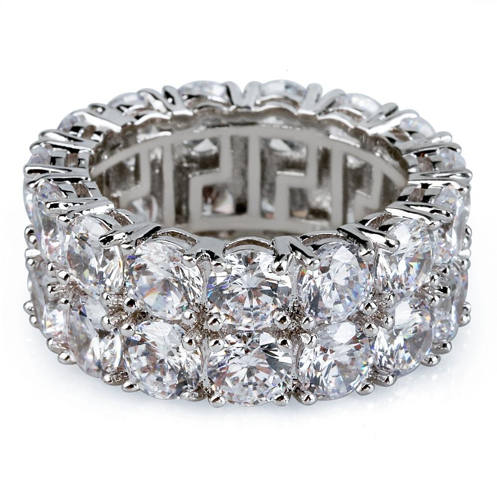 Mens Hip Hop Iced Out Rings Jewelry 2018 New Fashion Gold Silver Ring Simulation Diamond Ring