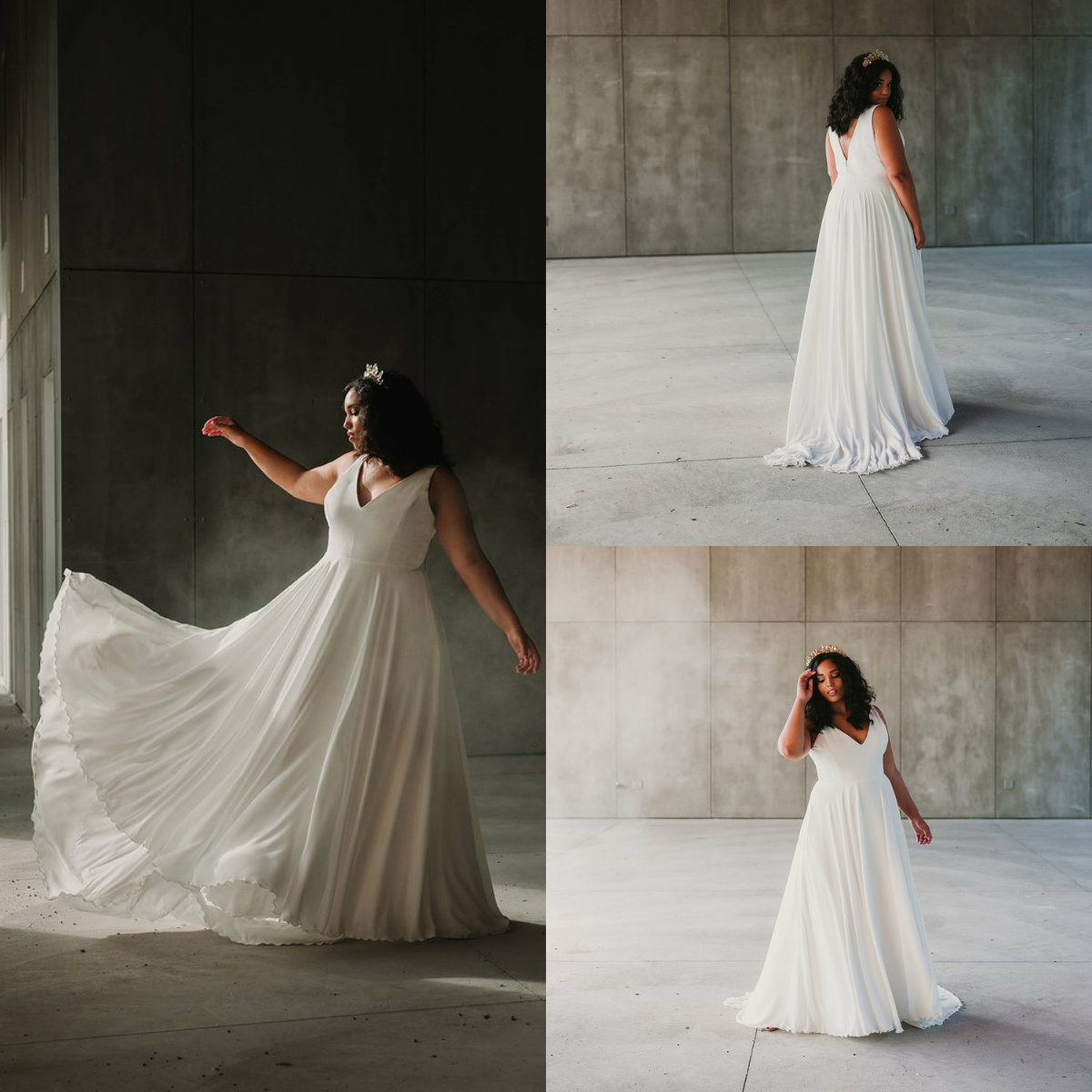 Chic Plus Size Dresses V Neck A e Sweep Train Chiffon Country Wedding Dress Vestido De Novia Custom Made Beach Bridal Gowns