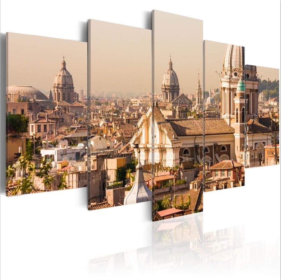 ( No Frame)5PCS/Set Eternal City HD Canvas Print Painting Artwork Wall Art Canvas Painting