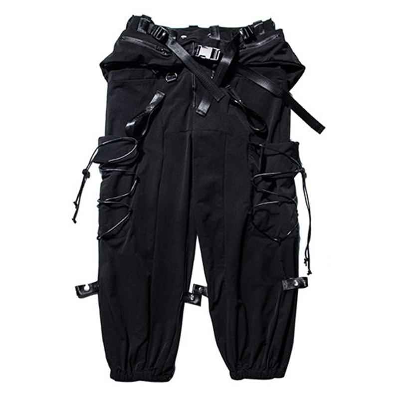 AELFRIC Removable Belt Bag Cargo Pants Men Fashion Reflective Casual Harajuku Streetwear Sweatpants Hip Hop Joggers Trouser