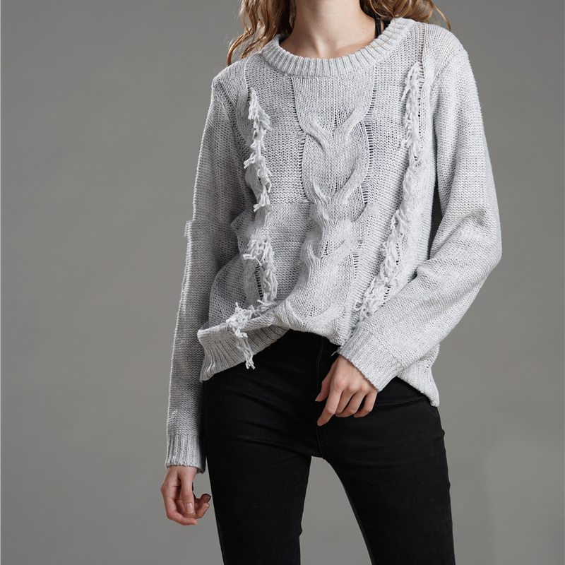 Casual Women Tassel Pullover Sweater Female O-neck Autumn Knitted Korean Style Ladies Loose For Winter Women' Sweaters, Gray
Casual Women Tassel Pullover Sweater Female O-neck Autumn Knitted Korean Style Ladies Loose For Winter Women' Sweaters, Gray