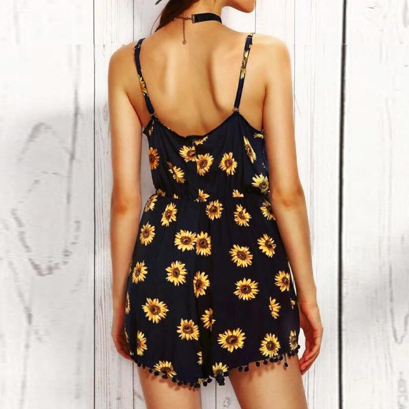 Women O-neck Sunflower Print Playsuits Blet Waist Mini Rompers Sleeveless Jumpsuits Overalls Kombinezon Damski
Women O-neck Sunflower Print Playsuits Blet Waist Mini Rompers Sleeveless Jumpsuits Overalls Kombinezon Damski