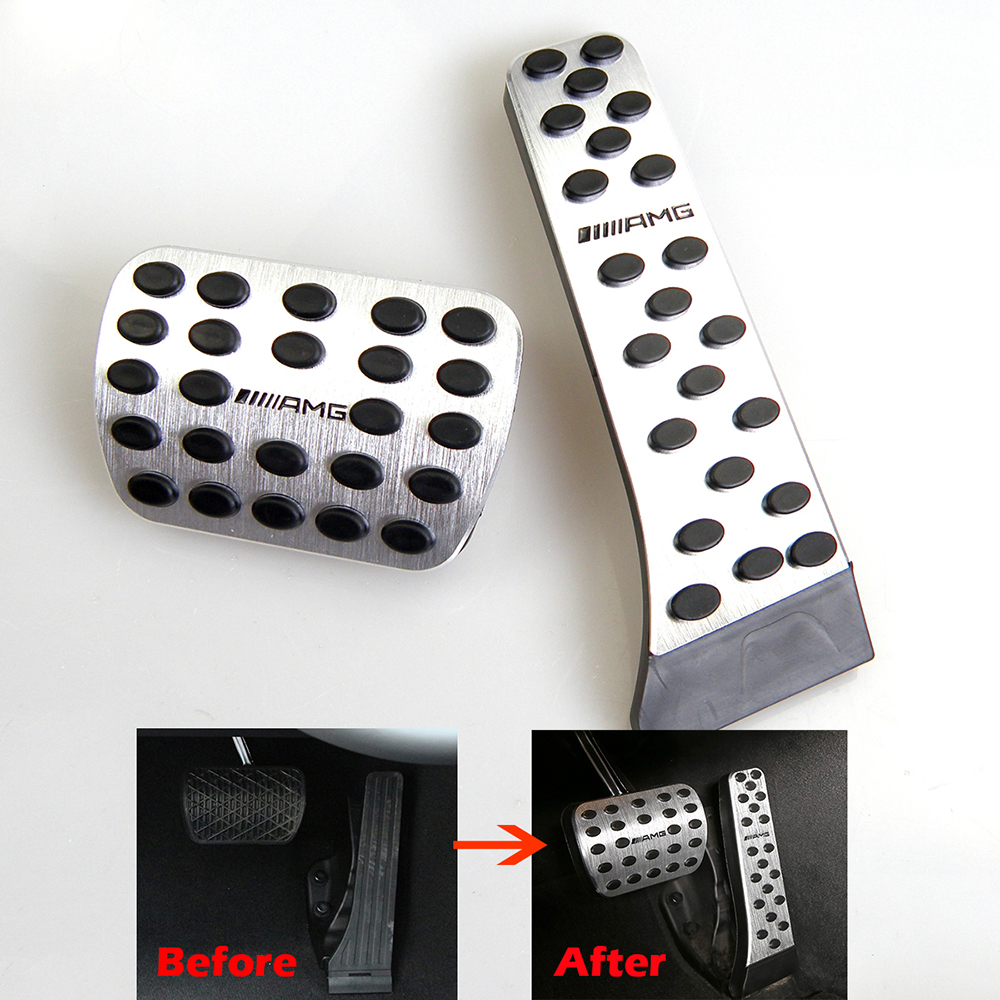 No Drill Gas Accelerator Brake Pedal Pad Cover for Mercedes Benz W202 W203 W204 W205 C180 C220 C250 C300 C400 C E Class