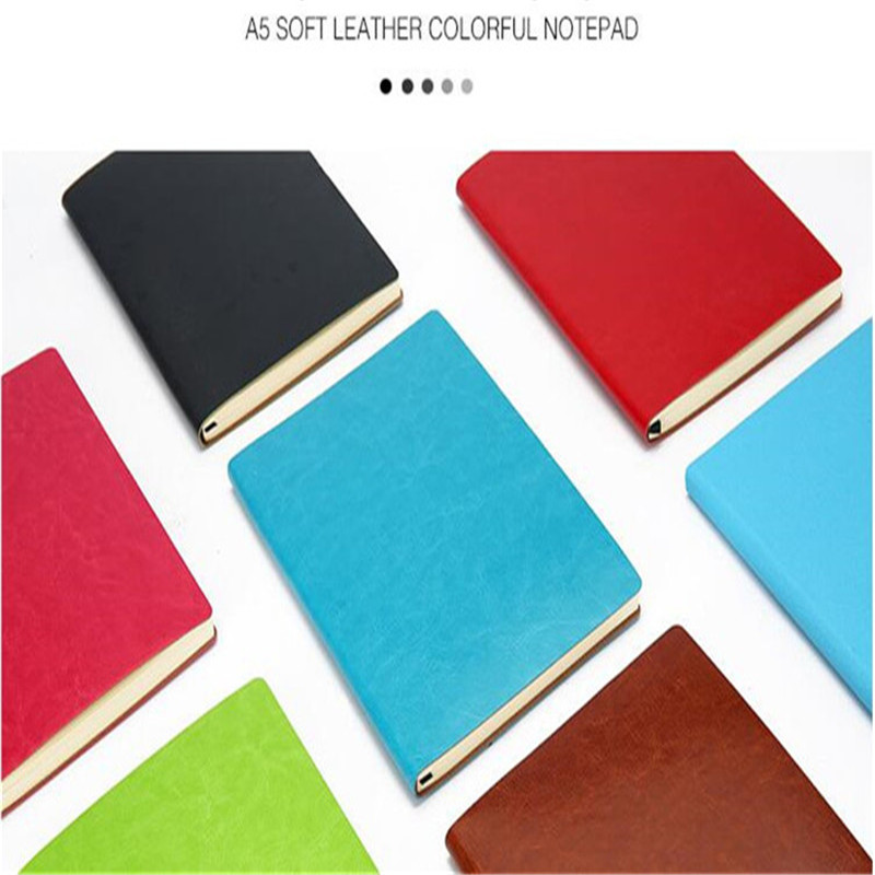 PU Leather Colorful Writing Notebook Diary Notepad Travel Journal Office Students Stationery 100 Sheets 200 Pages