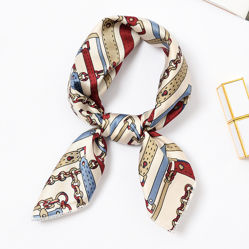 New Elegant Women Square Silk Head Neck Satin Scarf Skinny Retro Hair Tie Band Small Fashion Square Scarf 40 colors A001