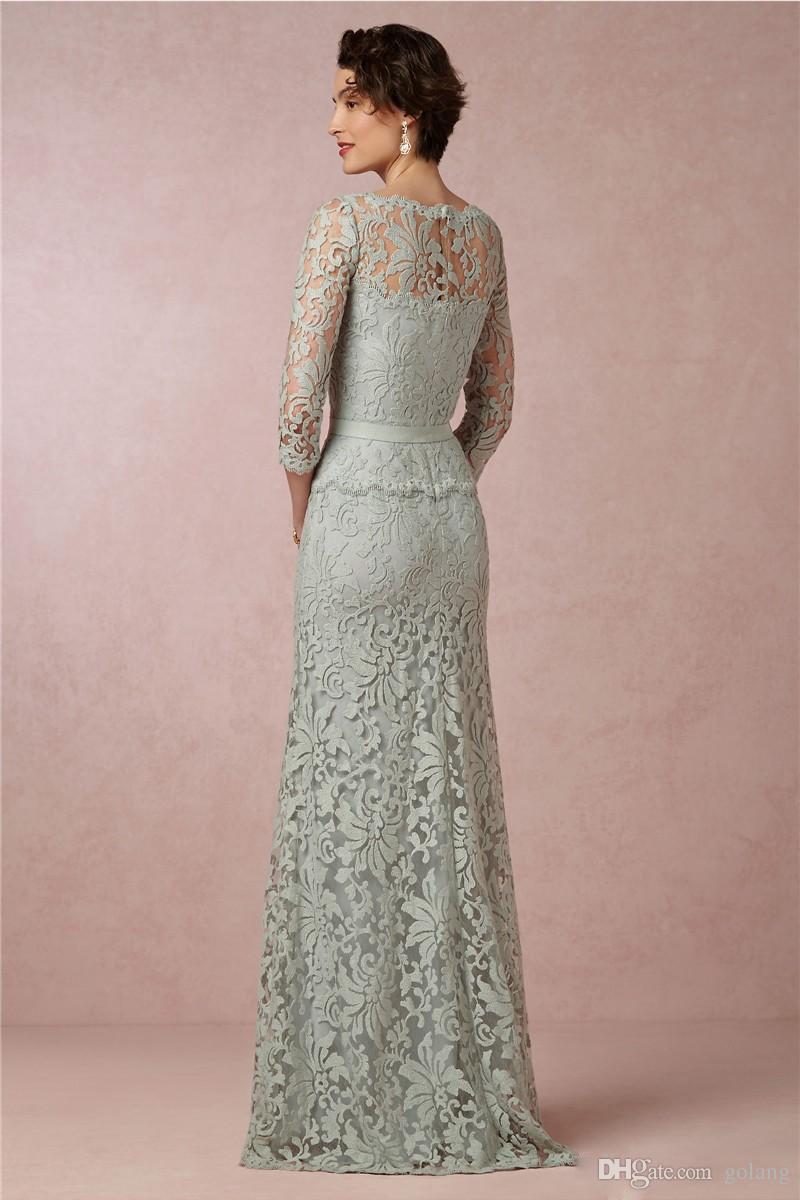 New Arrival Sheath Mother of the Bride Dresses Long Lace Wedding Guest Dresses 3/4 Sleeve Custom Made Dress Evening Wear