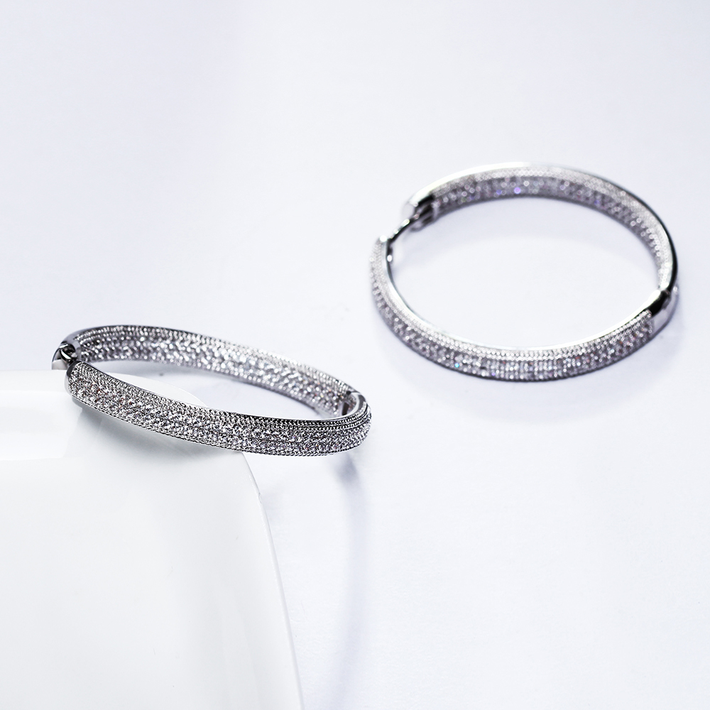 Top Quality 4cm Diameter Large Hoop Earrings White Jewelry Classic Jewellery Fast Shipping Women Big Circle Earring T190625