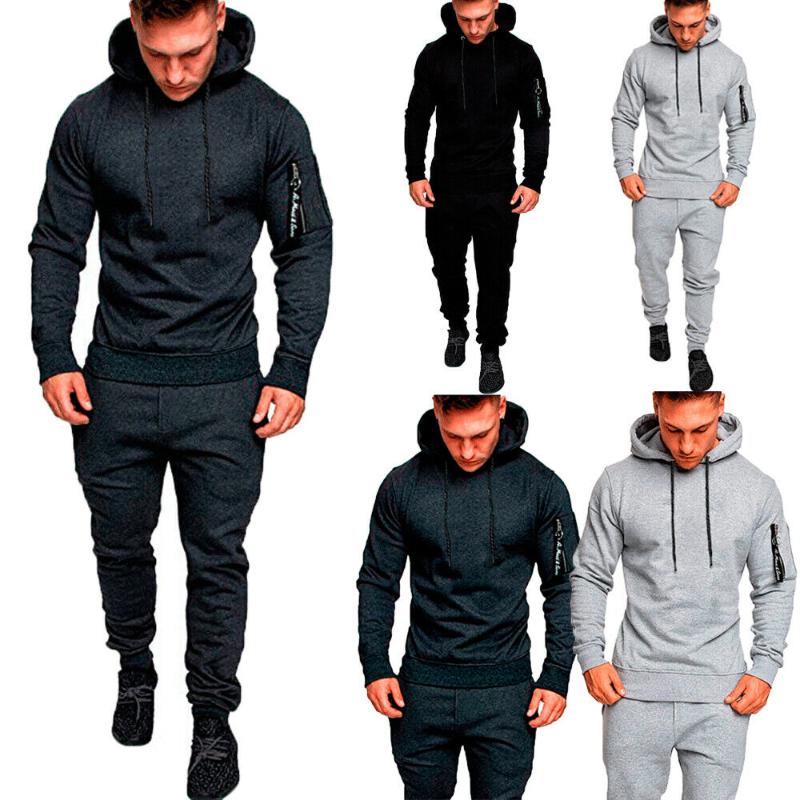 2PCS Mens Slim Fit Tracksuit Set Hooded Long Sleeve Pullover Hoodies Sport Gym Skinny Jogging Joggers Sweat Pants Trousers Sets, Black
2PCS Mens Slim Fit Tracksuit Set Hooded Long Sleeve Pullover Hoodies Sport Gym Skinny Jogging Joggers Sweat Pants Trousers Sets, Black