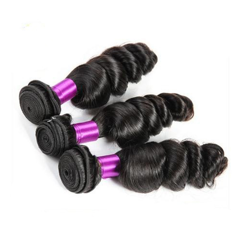 Brazilian virgin hair loose wave unprocessed brazilian human hair bundle extension brazilian loose wave machine double weft