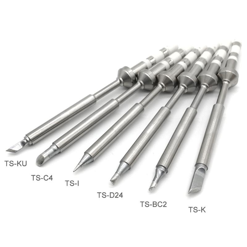 6 pcs/set TS100 Electric Soldering Iron Tips TS100-BC2 C4 D24 I K KU B2 Lead Free Welding Iron Tips For MINI Soldering Station
6 pcs/set TS100 Electric Soldering Iron Tips TS100-BC2 C4 D24 I K KU B2 Lead Free Welding Iron Tips For MINI Soldering Station