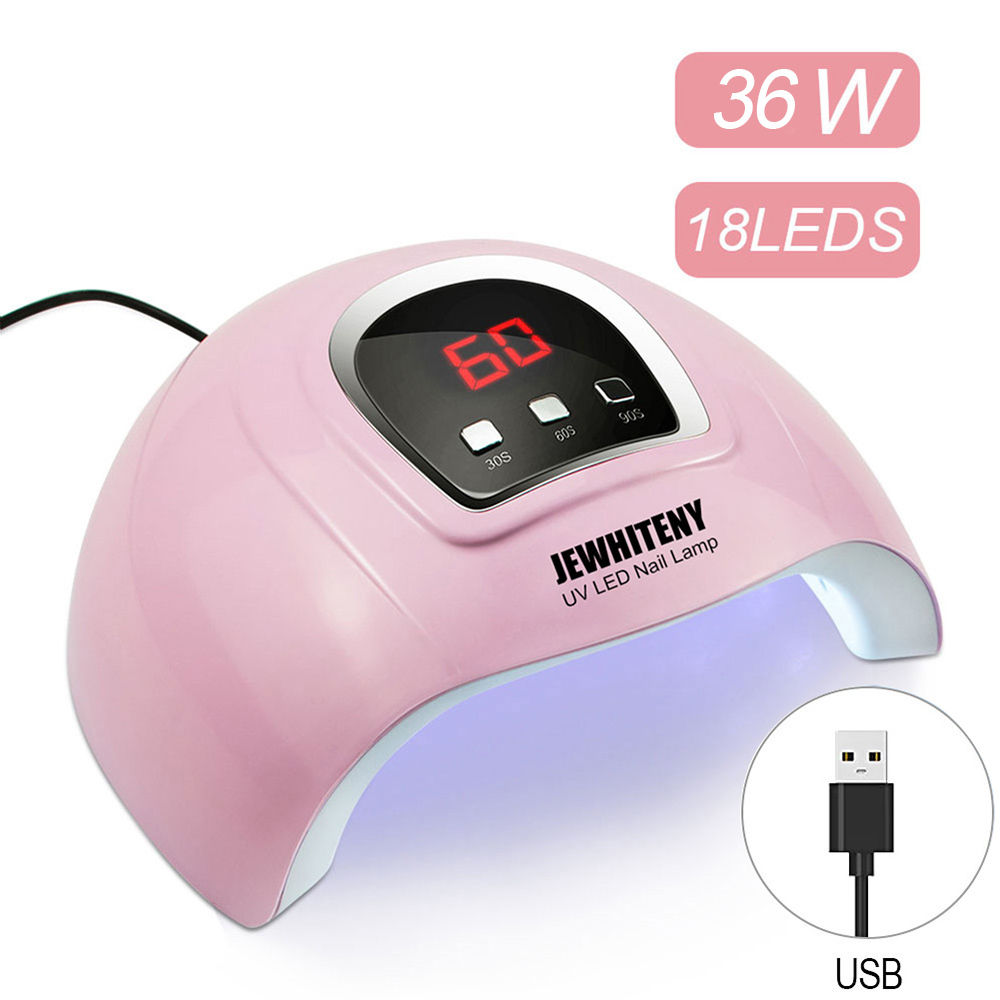 72W LED Nail Lamp UV Lamp Nail dryer for All Nail Gels 36 LEDs Sun light Infrared Sensing 30/60/90S Dry Gel Polishing LY191228