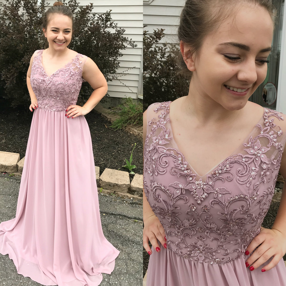 2020 Beautiful Prom Dresses A Line Tulle V Neck Sleeveless Evening Gowns Sweep Train Custom Made Robe de Soiree