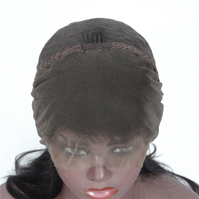 Brazilian Virgin Hair Full Lace Wigs 10-28inch Straight Human Hair Wig Adjustable Products Silky Natural Color